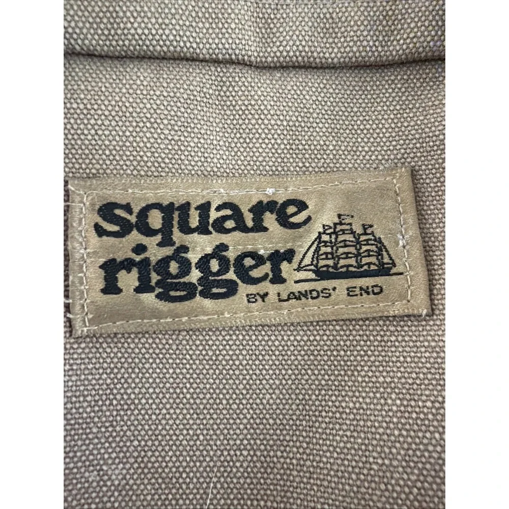 Vintage Lands End Square Rigger Shoulder Canvas Messenger Bag Khaki OLA0002